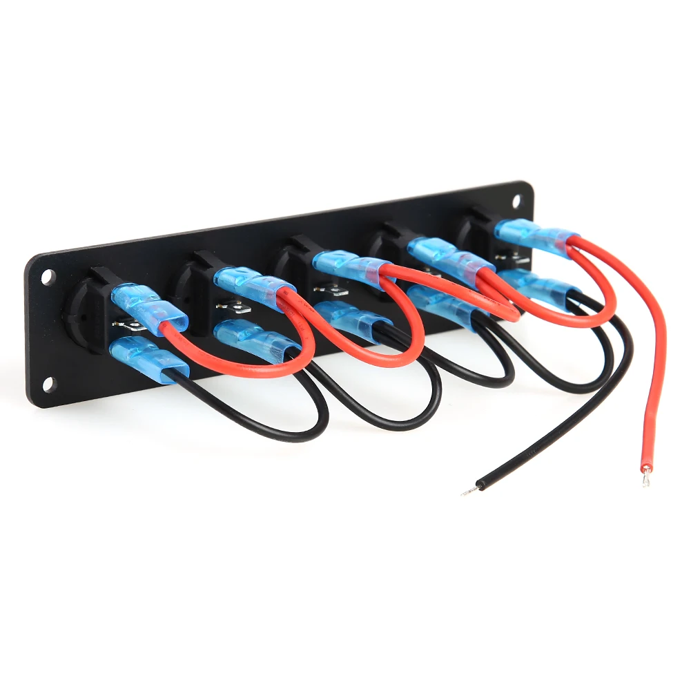 

Водонепроницаемый кулисный переключатель Панель светодиодный 12V 20A 24V 10A постоянного тока 5 Gang автомобиль морской синий из дышащего материал...