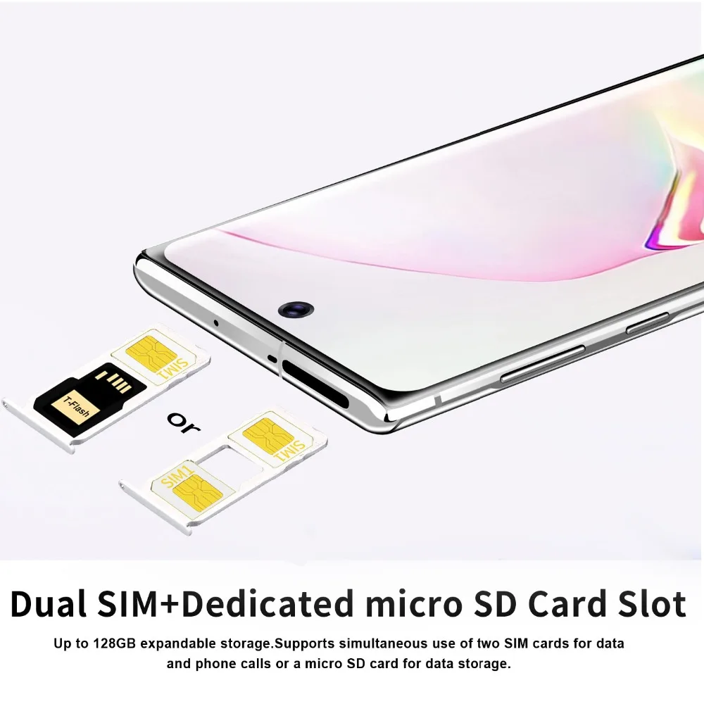 

2021 Note10 Plus 6.8 Inch Smartphone MTK 6580 Global Version 4 Core Full Screen Face ID 8GB+128GB Android 9.1 Dual SIM Cellphone