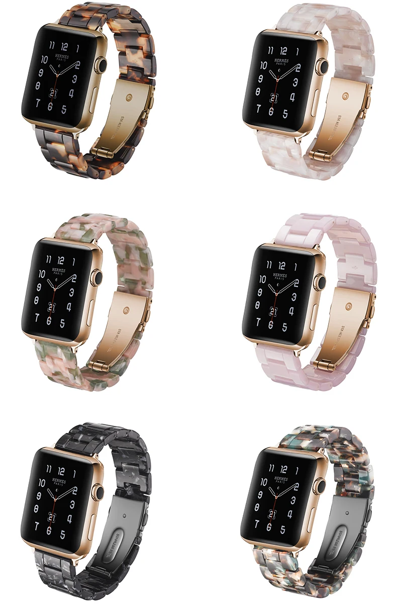 Итальянский смолы ремешок для наручных часов iWatch, 44 мм/42 мм для Apple Watch, версии 5 40 мм, 38 мм, браслет на запястье Керамика ремень ручной работы Series 5/4/3 ремешок для часов