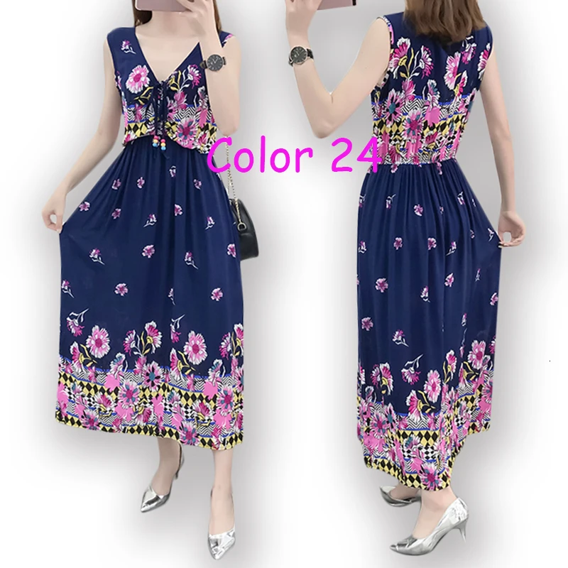 Летнее женское платье с цветочным принтом 2019 повседневное вечернее без рукавов
