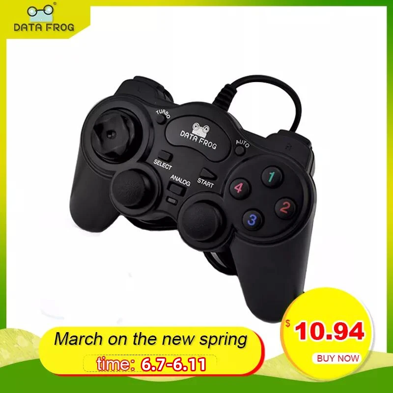 Лидер продаж проводной USB 2 0 черный геймпад джойстик игровой контроллер для ПК