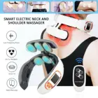 6 головы и шеи, интеллигентая (ый) Беспроводной шейный массажер с 2 подушечки электроды обогрев вибрации массаж здравоохранения облегчение боли