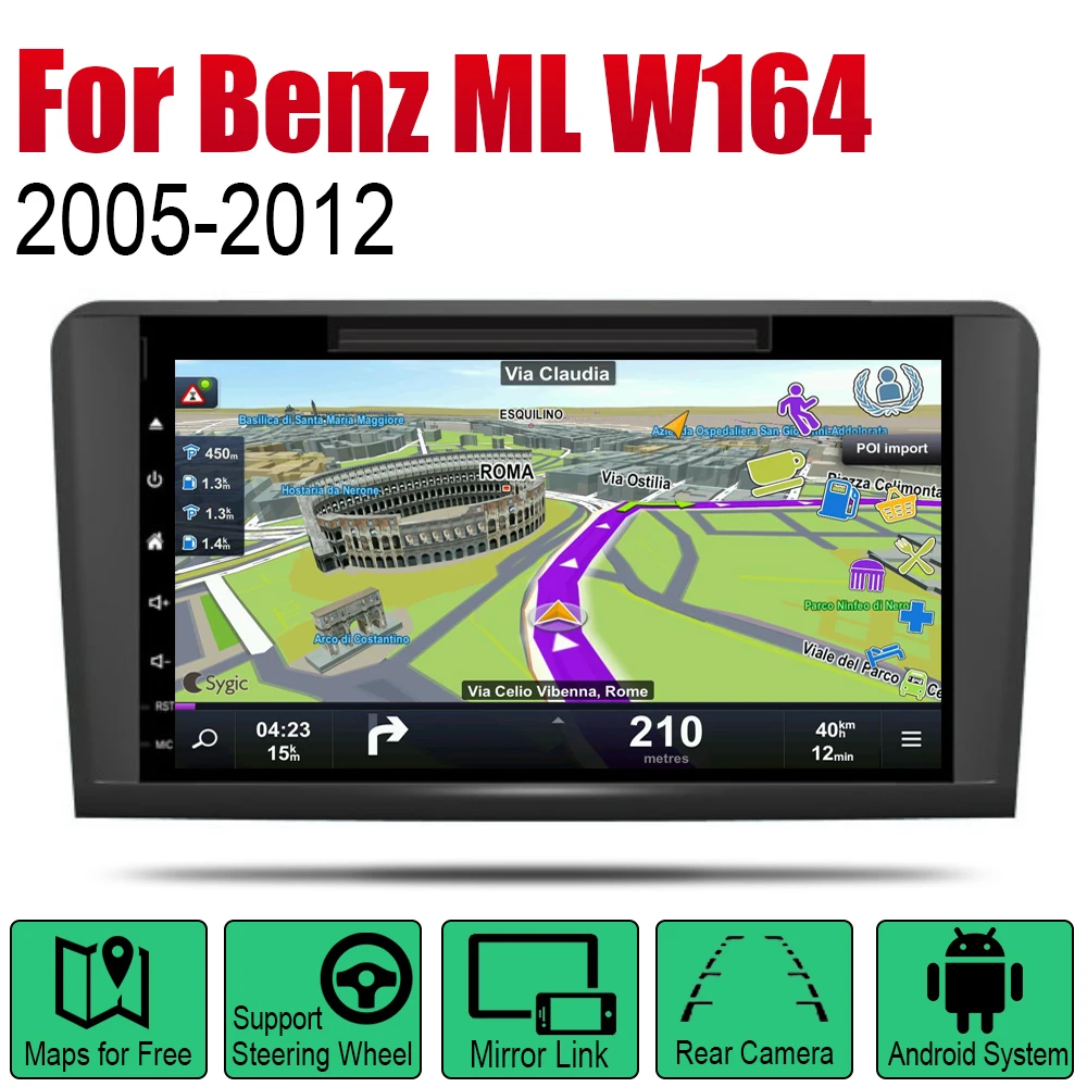 Android 2 Din Авто DVD Радио для Mercedes Benz ML Class W164 2005 ~ 2012 NTG Автомобильный мультимедийный