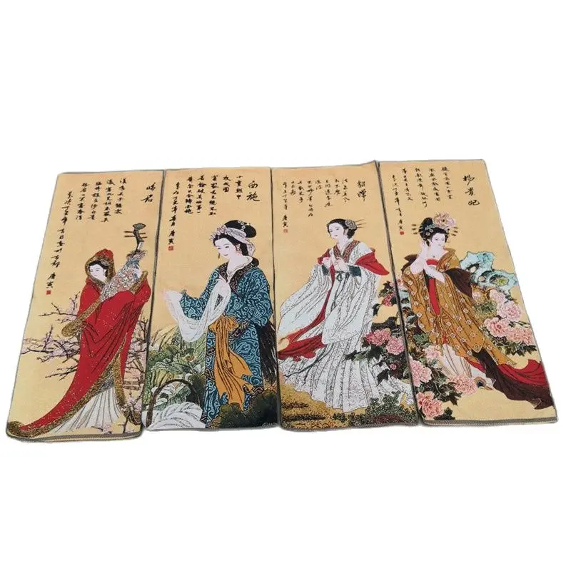 

Chinese Thangka Embroidery Handmade Silk Four Beauties Painting