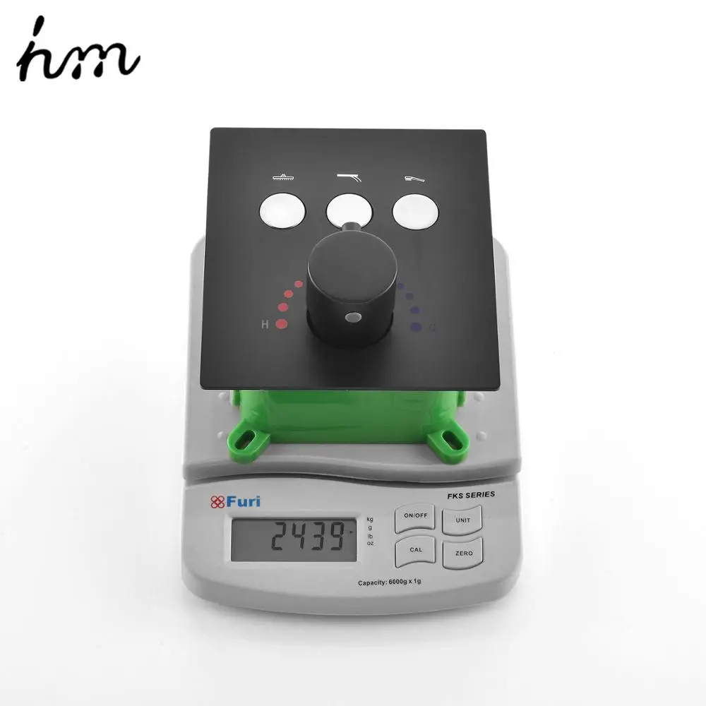 Скрытый душевой переключатель hm с сенсорной кнопкой черный латунный