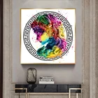 Красочные настенные картины Medusa в Contemplation на холсте плакаты и принты художественные картины для гостиной дома