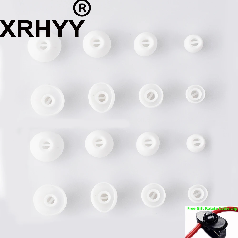 XRHYY белый XS/S/M/L 4 размера 8 пар Мягкие силиконовые сменные амбушюры для наушников