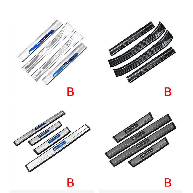 

Car door sill strip Welcome pedal decoration protection bright strip For Alfa Romeo modified giulia Decoration Accessories