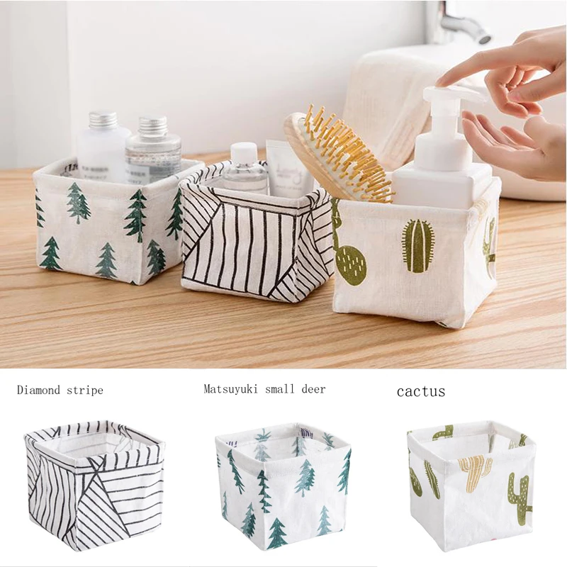 Nordic кактус с изображением новогодней елки и ткань для рабочего стола корзина