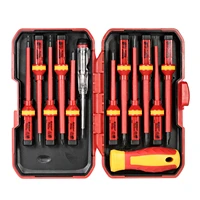 13pcs 1000v changeable insulated screwdrivers set with magnetic slotted phillips pozidriv torx bits electrician repair tools kit