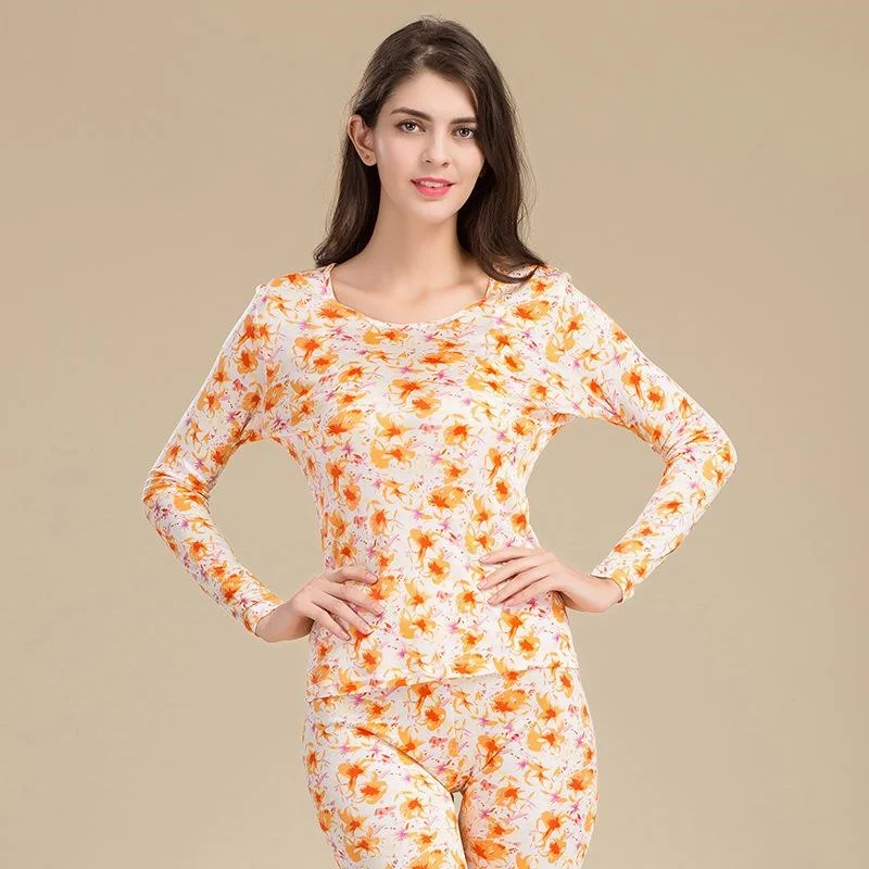 Комплект женского термобелья из чистого шелка с длинным рукавом|long johns women|womens long