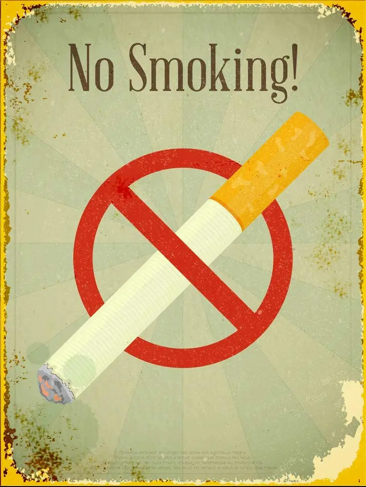 

LERJIMUX No Smoking Retro Vintage Tin Bar Sign Country Home Decor 16x12 Inches