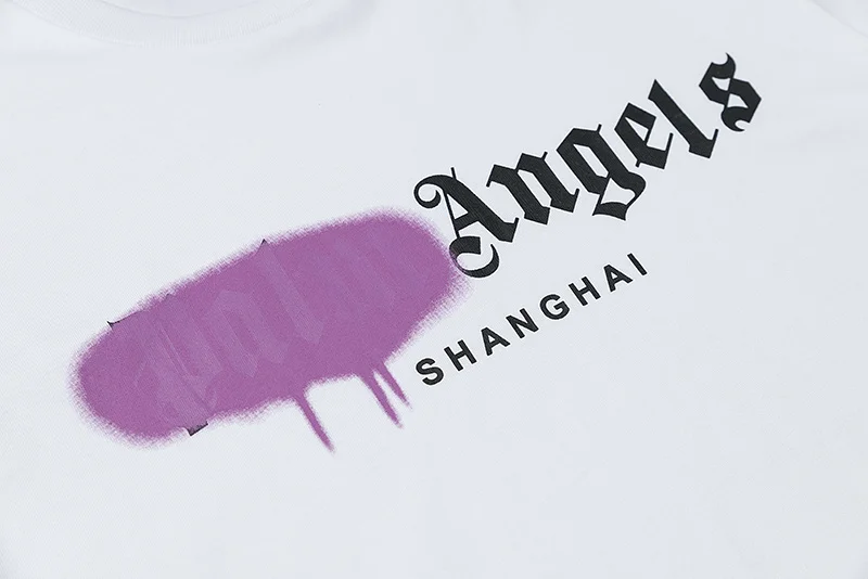 

High quality wholesale 20SS Palm Angels graffiti spray letters short sleeve T-shirt for men women couples