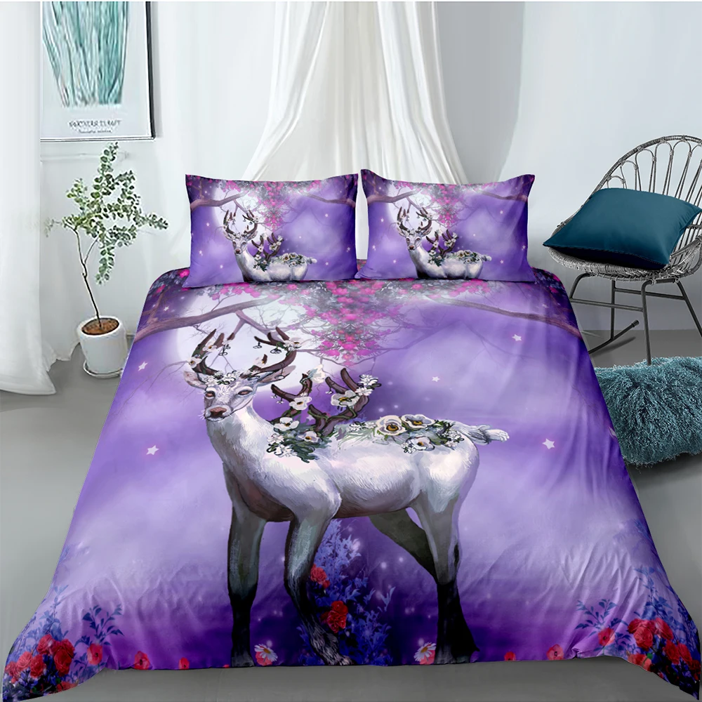 

Deer Skull Bedding Set King Size Creative Fresh Duvet Cover Tribal Style Queen Twin Full Single Double Unique Design Bed Set