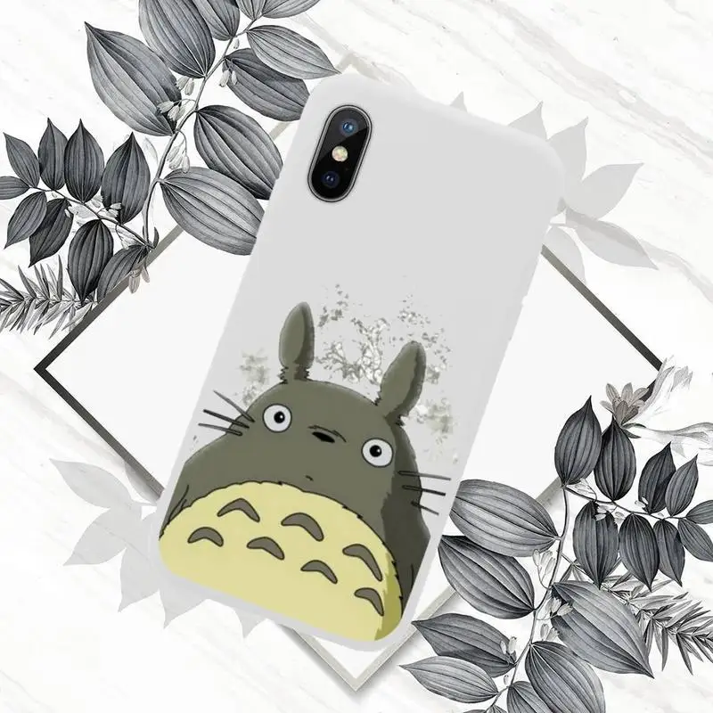 

My Neighbor Totoro Cute Anime Phone Case Candy Color for iPhone 6 7 8 11 12 s mini pro X XS XR MAX Plus