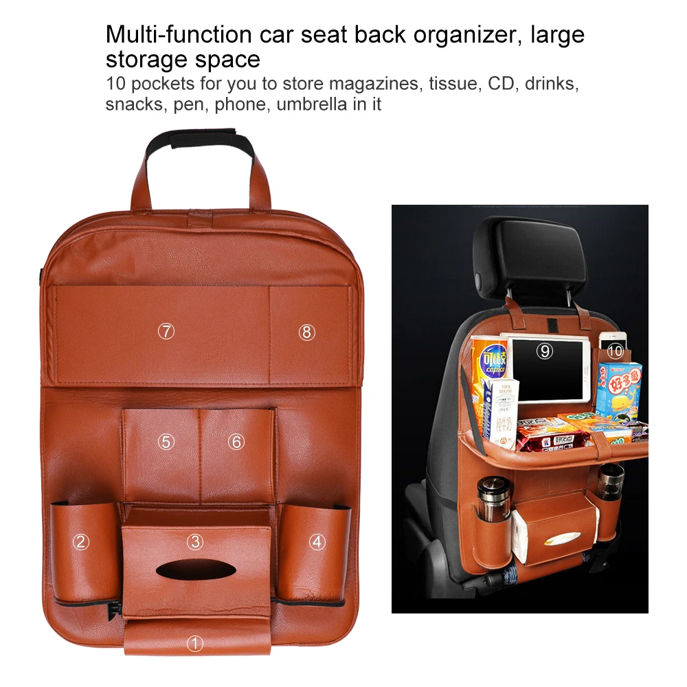 Сумка для хранения задних сидений автомобиля Универсальный дорожный держатель