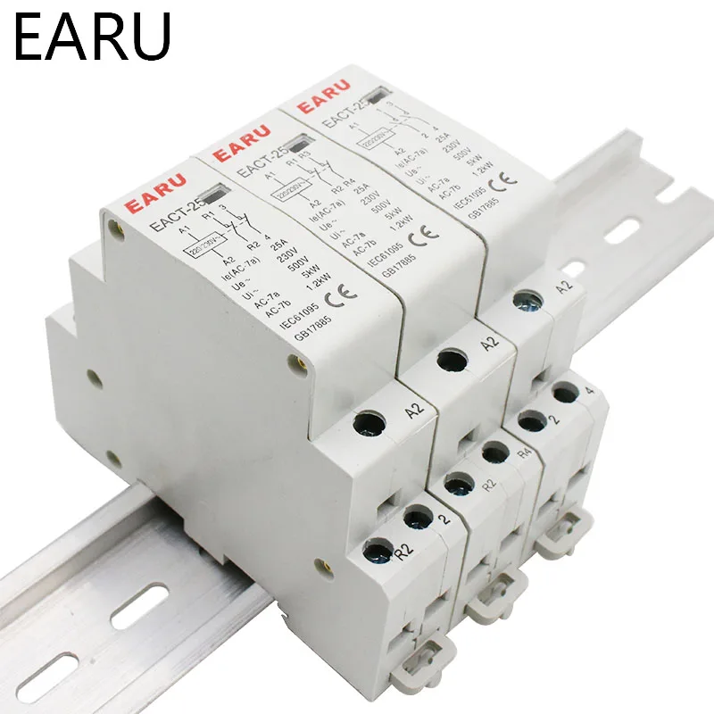 Американская классификация проводов 2р 16A 20A 25A 1NO 1NC 2NO 2NC AC 220V 230V 50/60Hz Din рейка