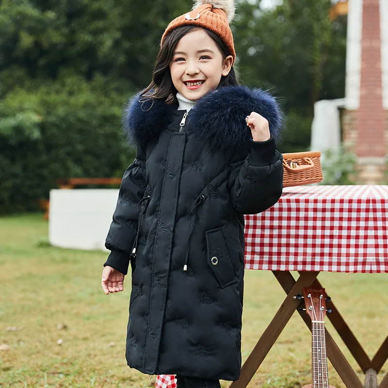 

Children's Down Jackets, Girls, Korean Version, Thicker, Girls Big Kids Mid-length Down Jackets New Kids Down Coats CN(Origin)