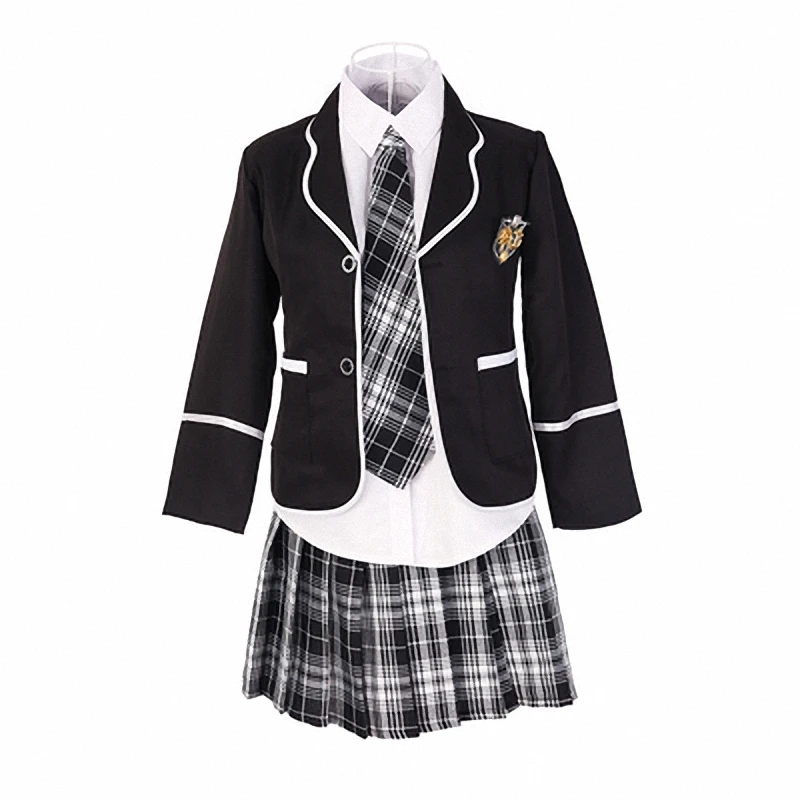 Осень учащихся средней школы Униформа Женский костюм юбка брюки для