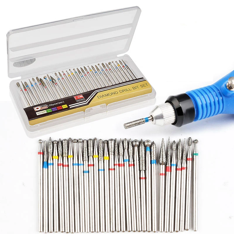 

30Pc Electric Nail Drill Bits Manicure Machine Grinding Head Tool Milling Cutter Nail Files Buffers Nail Art Equipment Accessory