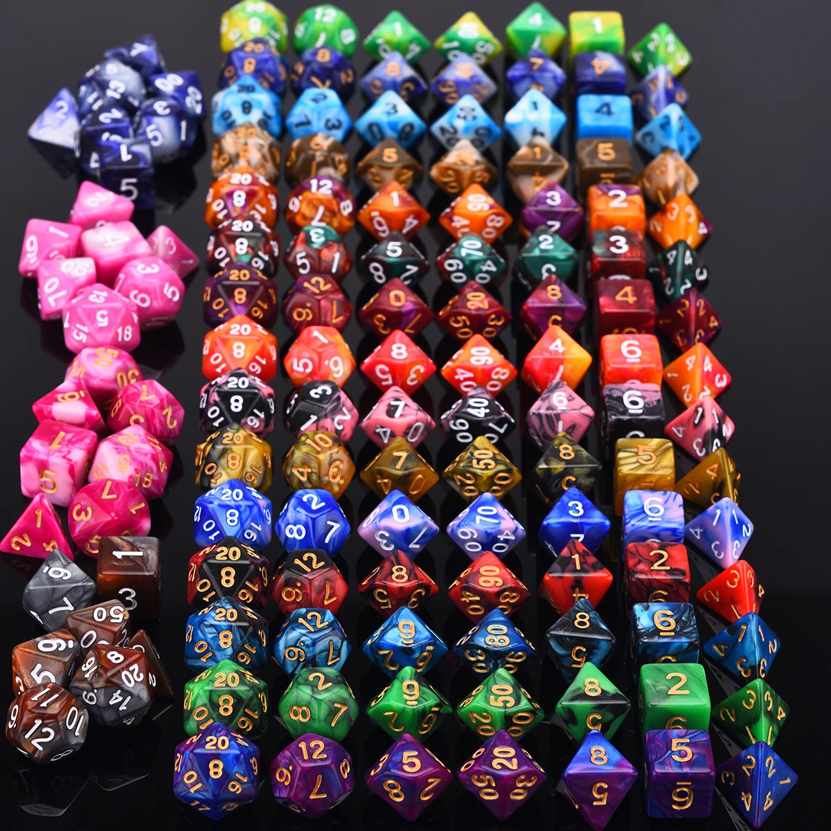 Polyhedral 7-Die двухцветный вихревой рандомный набор для ролевых игр MTG D4 D6 D8 D10 D % D12 D20