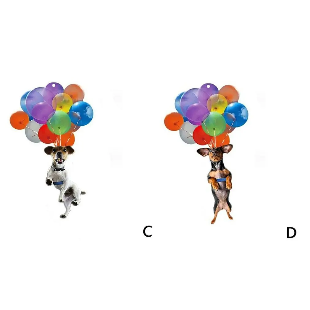 

Dog Hanging Ornament With Colorful Balloon Car Hanging Ornament Car Interior Decor Lightweight Flying Dog