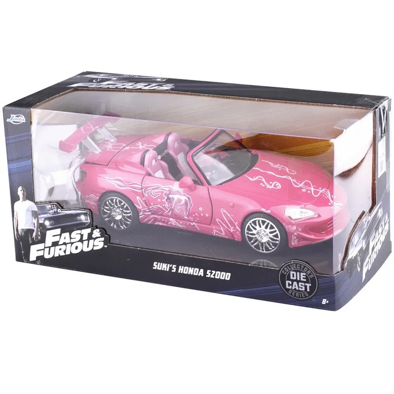 Масштаб 1:24 форсаж литая под давлением модель автомобиля S2000 розового цвета