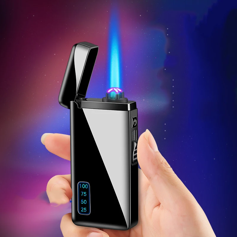 

USB Charging Plasma Lighter Turbo Gas Windproof Lighter Jet Cigarette Smoking Accessories Unusual Lighters Gadgets for Men Gift