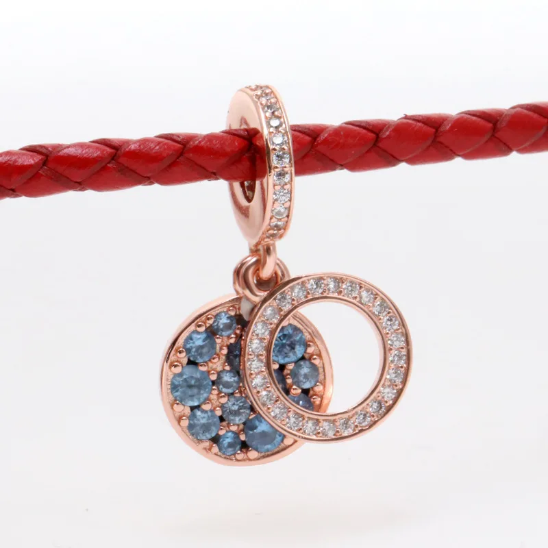 

Кулон DoDoFly из серебра 925 пробы с двойной панелью, розовое золото, сияющий свет, подходит для оригинальных браслетов и ожерелий, цепочки, ювели...