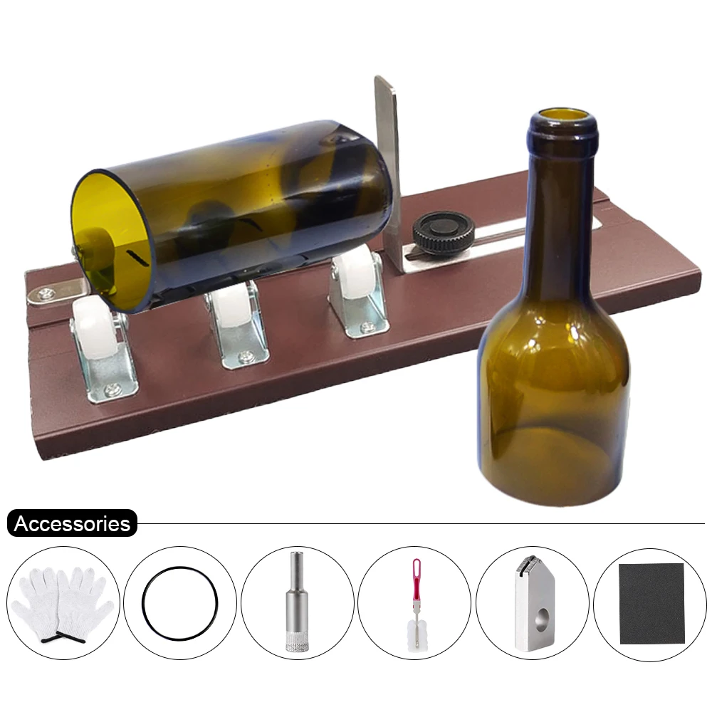 5 Wheel Glass Bottle Cutter Cutting Thickness 2-10mm Aluminum Alloy Better Smoothly Control Create Sculptures | Инструменты