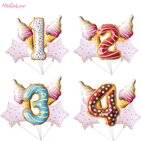 donut birthday party balloons 42inch number foil balloon ice cream helium globos baby shower birthday party decoration kids toys