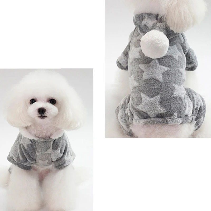 Плотное пальто для питомцев с принтом звезды Мягкая флисовая куртка чихуахуа