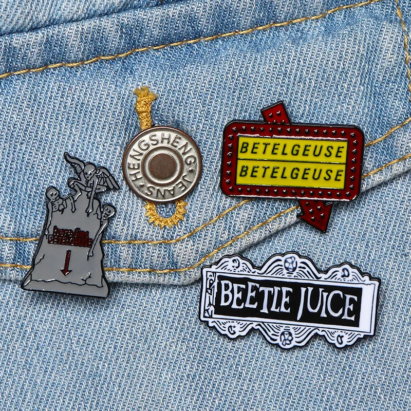 Beetlejuice эмалированные булавки комедия фильм ужасов значки Броши нагрудные