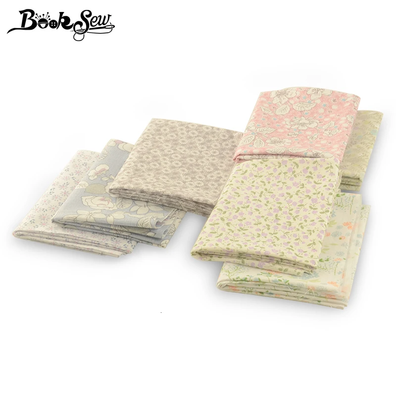 Booskew Home Telas, хлопок, ткань, 40 см x 50 см, 7 шт., набивные цветы, жировые кварталы, сделай сам, ручная работа, подушка для шитья, лоскутное шитье, кукольная кровать