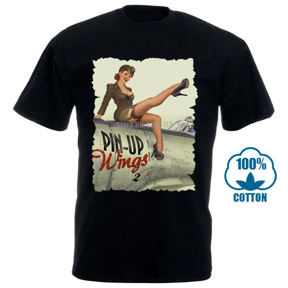 Черный Pin Up Girl Мужская футболка уличная мода футболка Homme Humour футболка черно-белые футболки топы для мужчин - Цвет: Черный