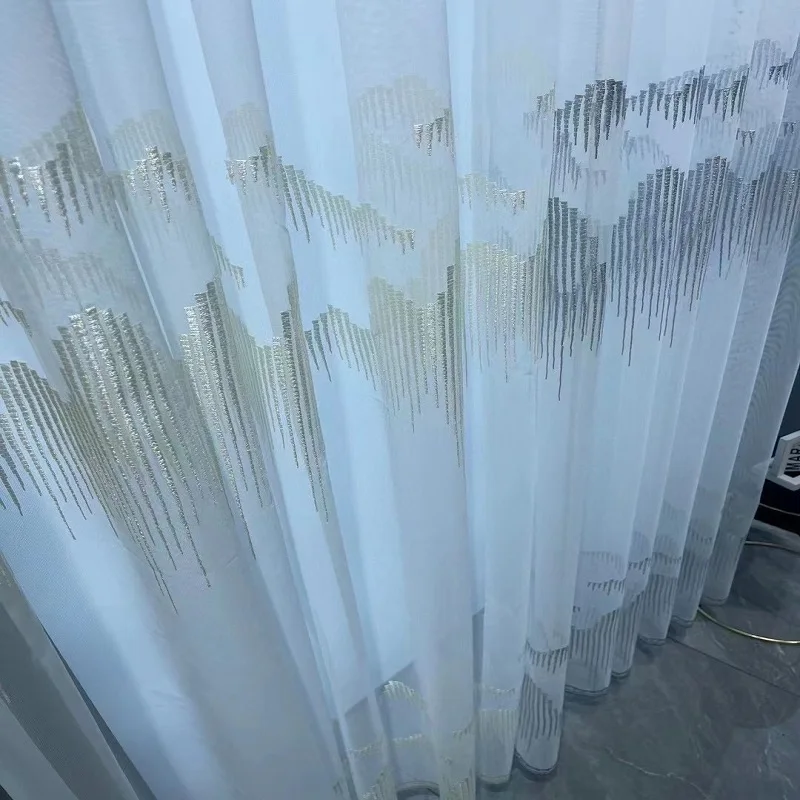 

Cortinas Dormitorio Curtain European Style Sheer For Living Room Bedroom Beautiful 3d Tulle Mountains Pattern Custom
