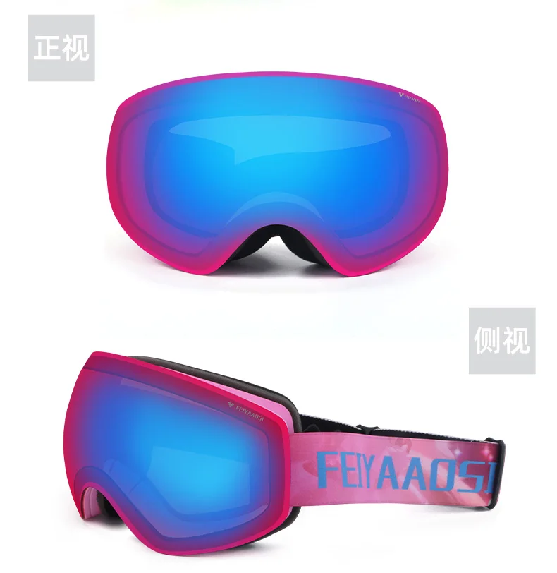 

Pink Women Man Ski Goggles Lens Anti-fog Double Layers Ski Goggles Snowmobile Eyewear Oculos De Esqui Skiing Snowboardin BK50HX