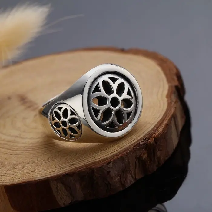 

Designer original Thai silver opening adjustable ring trend domineering hip hop popular men's jewelry