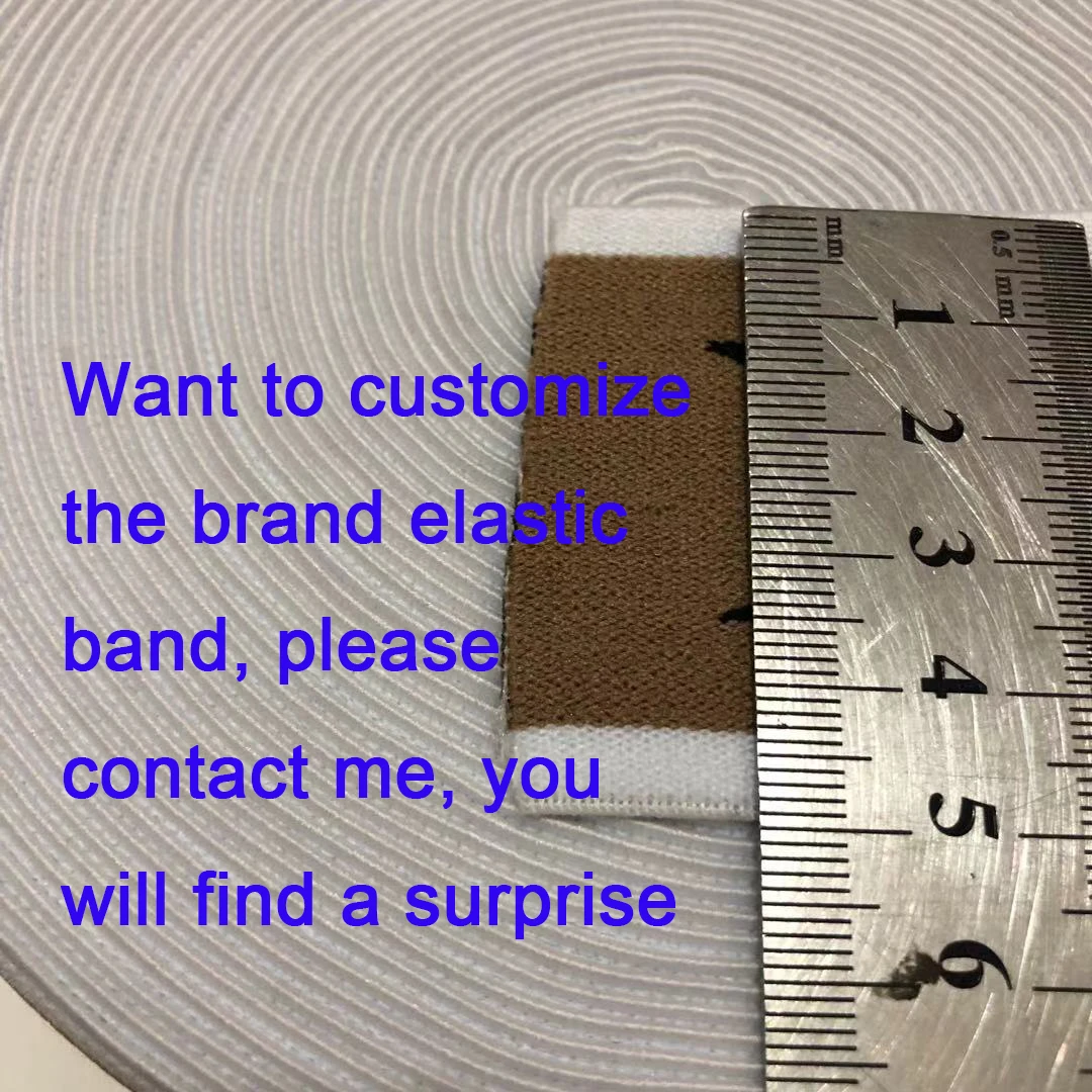 

3/6/10/45 yards jacquard elastic band webbing high quality customized English brand Letter mark