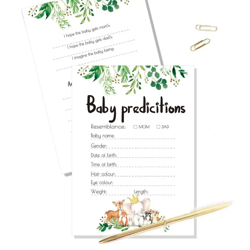 

10 Pack Baby Predictions and Advice Cards - Baby Shower Games Ideas for Boy or Girl- Party Activities Supplies