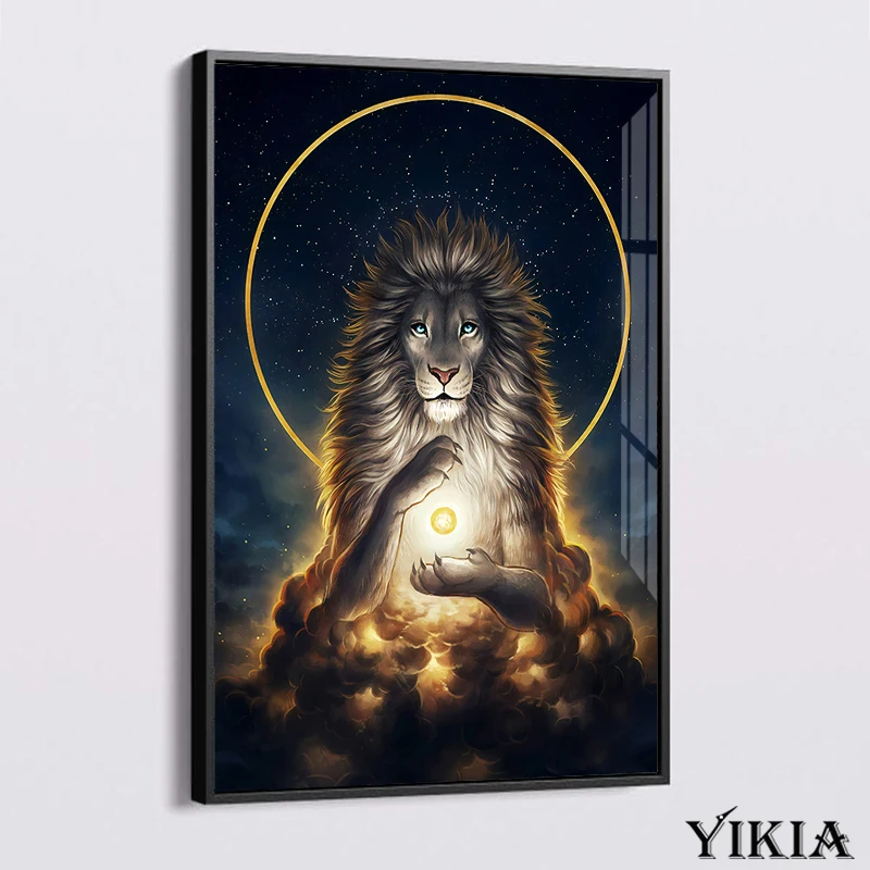 Плакат со львом светильник в виде совы оленя Тигр Wall Art Абстрактная живопись на