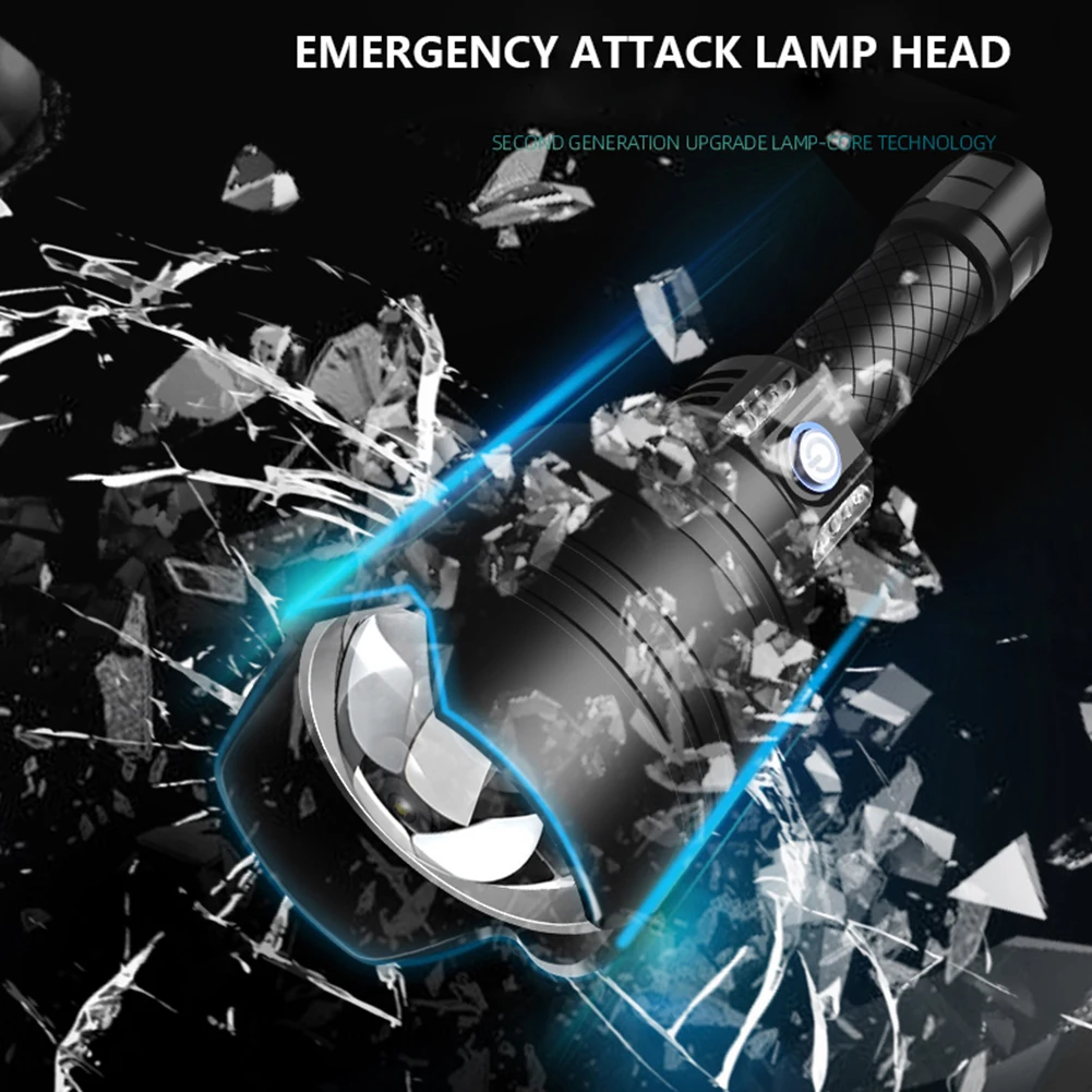 

P10 LED Flashlight 4Modes Window Breaker Multifunction Tactical Flashlight Waterproof Flashlight Window Breaker
