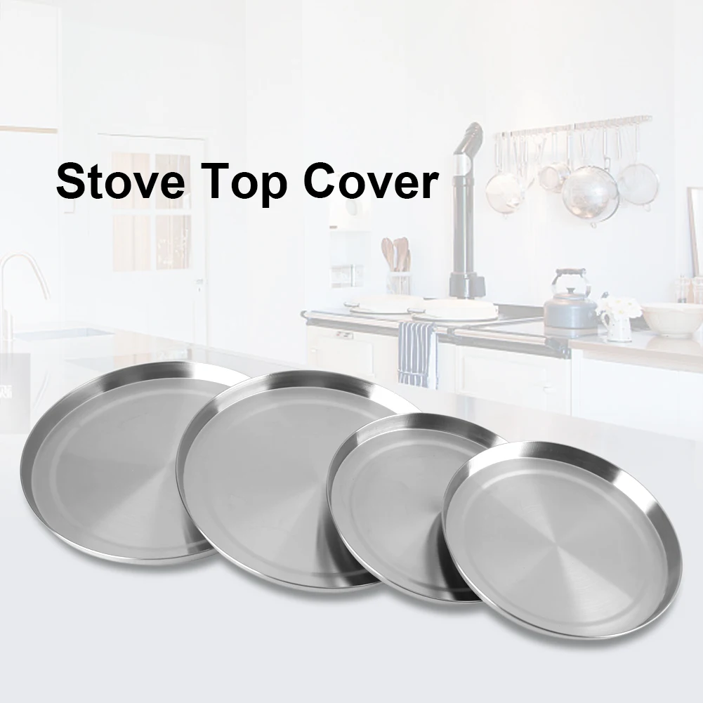 

New 4Pcs/Set Stainless Steel Kitchen Stove Top Covers Cooker Protection Kitchen Portable Cookware Cover Lid Cooking Tool