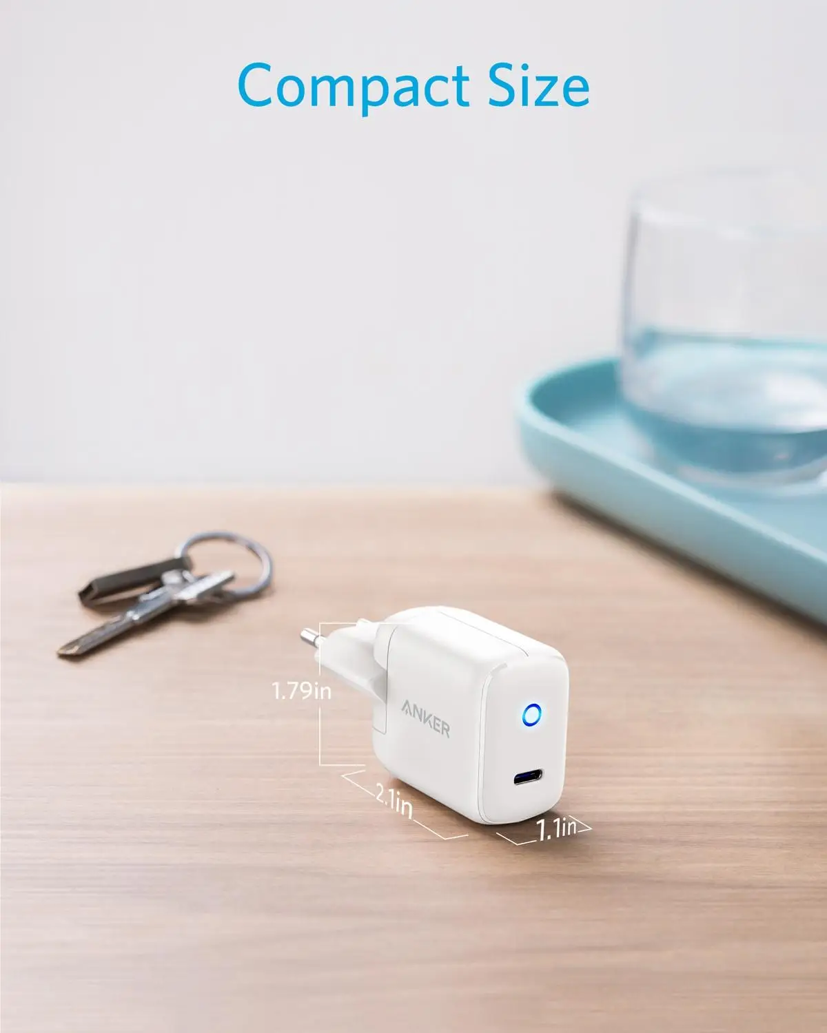 

Anker USB C Wall Charger,15W PowerPort C 1 Type C Charger,Super Compact with LED Indicator, for iPhone,iPad Pro,Galaxy,Pixel etc