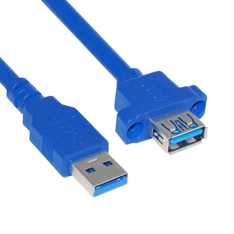 

USB 3.0 A Type Male to Female Extension Cable with Panel Mount Screws Holes
