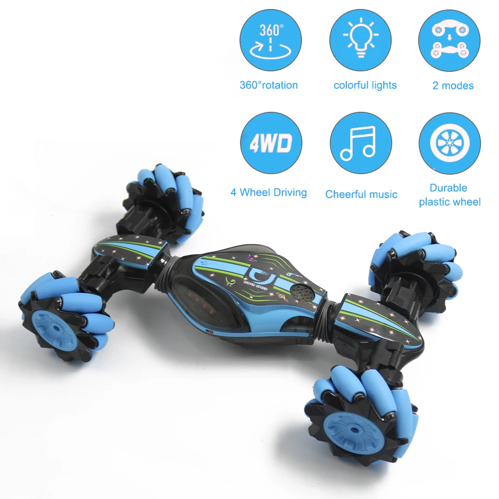 

2.4GHz 4WD Remote Control Stunt Car Gesture Induction Off-Road Vehicle Light Music Drift Dancing Driving RC Toy Gift for Kids
