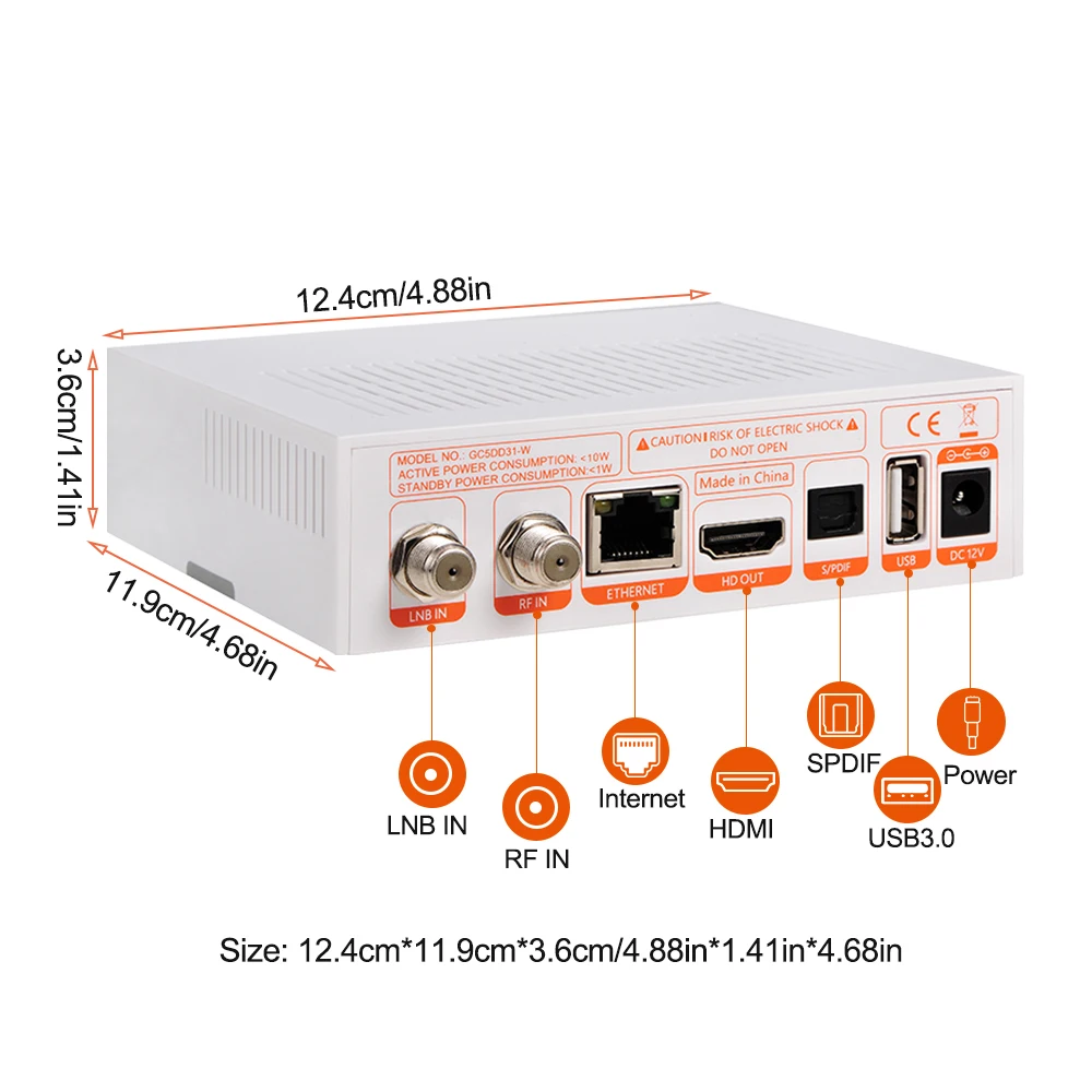 

GTMEDIA GTC Satellite TV Receiver DVB-S2 T2 4k Android TV BOX Support Spain Europe Cline Ccam M3u Satellite Receptor TV Box