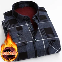 winter warm shirt plus velvet thickening fashion print plaid shirt long sleeve mens brand shirt dress shirt size l 5xl