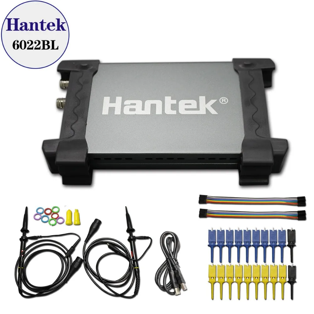 

USB-осциллограф Hantek 6022BL, 2 цифровых канала, пропускная способность 20 МГц, частота дискретизации 48 Мвыб/с, 16 каналов, логический анализатор