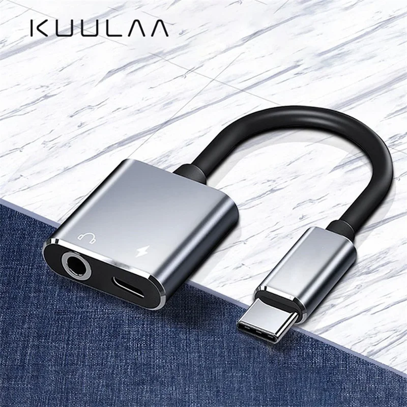 KUULAA USB C к Jack 3 5 Aux адаптер Тип кабель удлинитель аудио сплиттер мм AUX конвертер